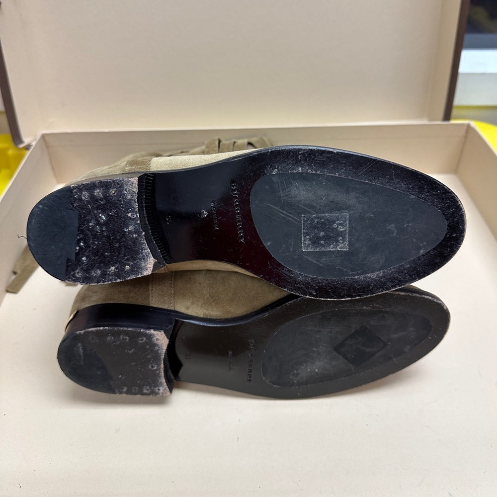 Exploded Check Pattern Suede Boots - Picture 7 of 8